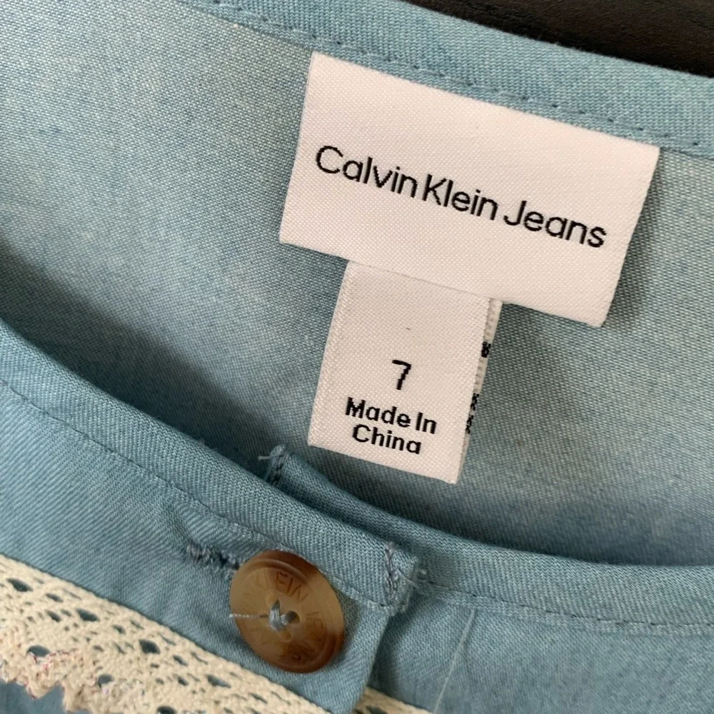 Calvin Klein Girls Denim and Tulle Dress